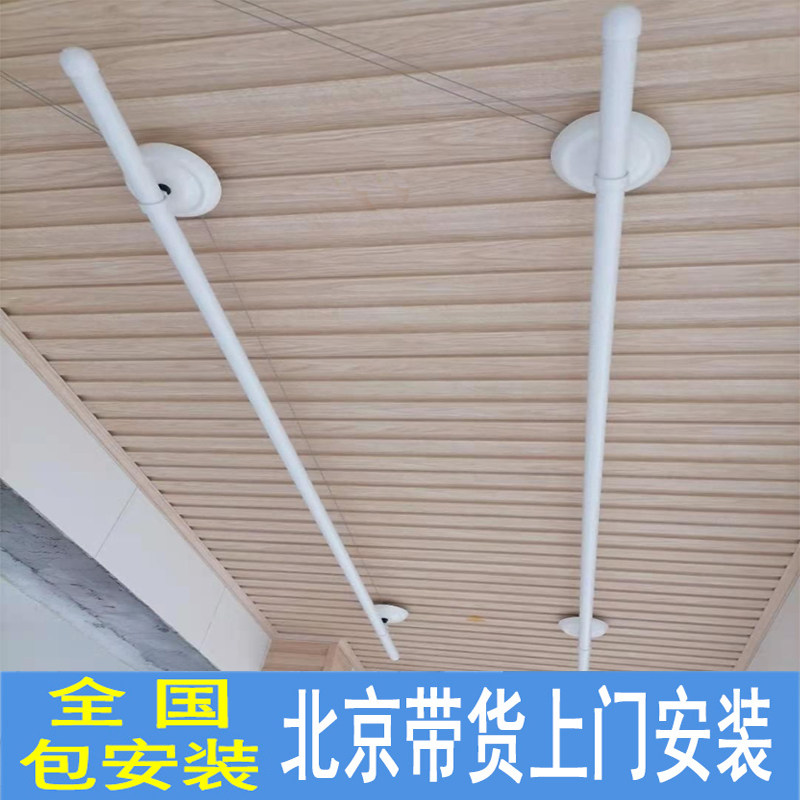 白色升降晾衣架手摇加芯圆杆阳台黑色晒被凉衣架双杆式北京安装