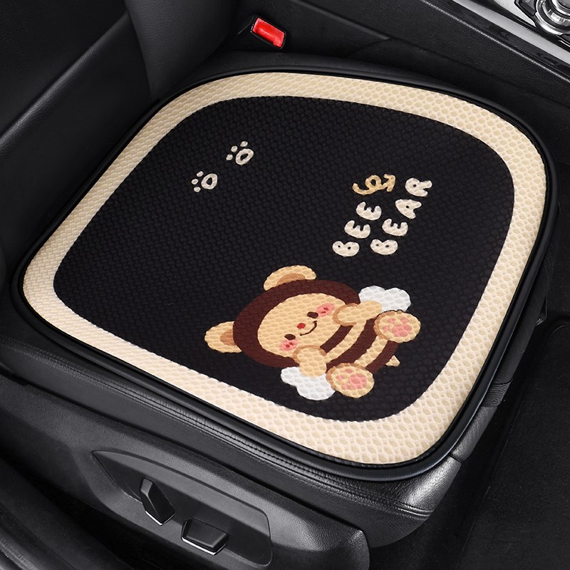 汽车坐垫四季通用单片主驾驶无靠背屁屁垫网面透气女士可爱座垫