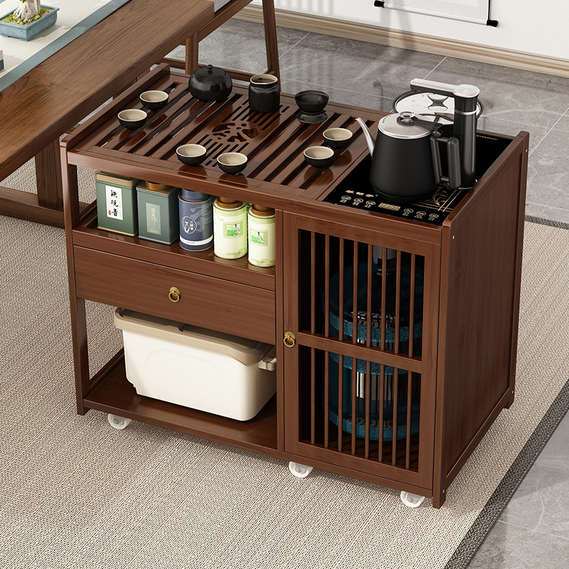 移动边几带轮沙发茶台多功能烧水一体茶车家用客厅简约现代茶水柜
