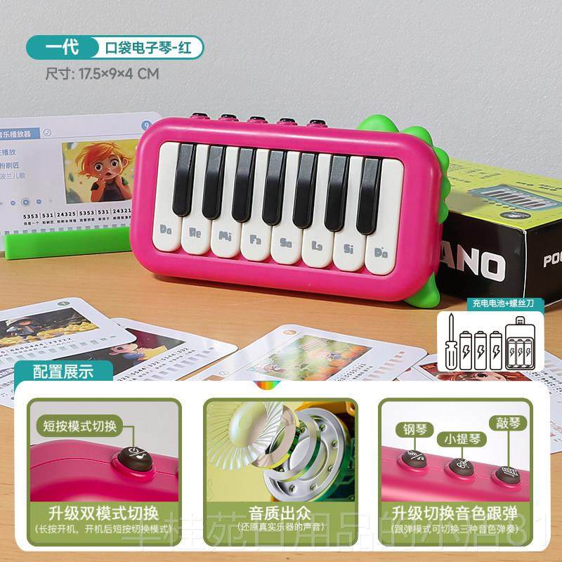 正品女口袋彩虹钢电子儿童玩具初学小琴可弹奏孩音乐多琴功能乐器