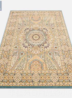 正品土耳其进美式新古典北卧室床口边客厅长方欧形蓝绿色用家厚密