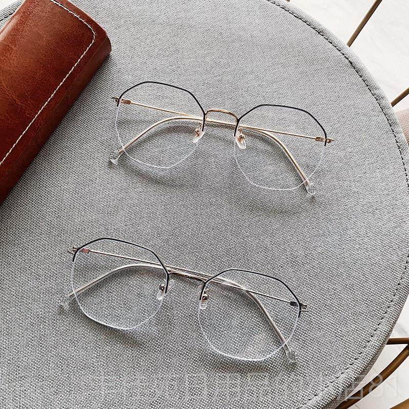 正品覆古边形半框光近视眼镜男女潮可配度有数防多蓝辐射素颜护目,ZIPPO/瑞士军刀/眼镜,定制成品光学镜,淘宝优惠券,粉丝福利购,淘宝优惠卷