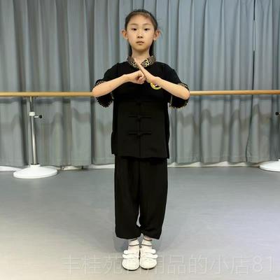 正品武术服儿童练式短袖儿童服中国风训武表演术服太极服