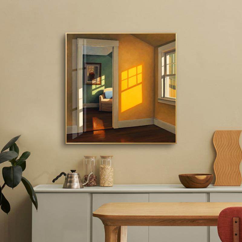现代简约复古窗户怀旧客厅装饰画小众艺术餐厅卧室挂画书房墙画