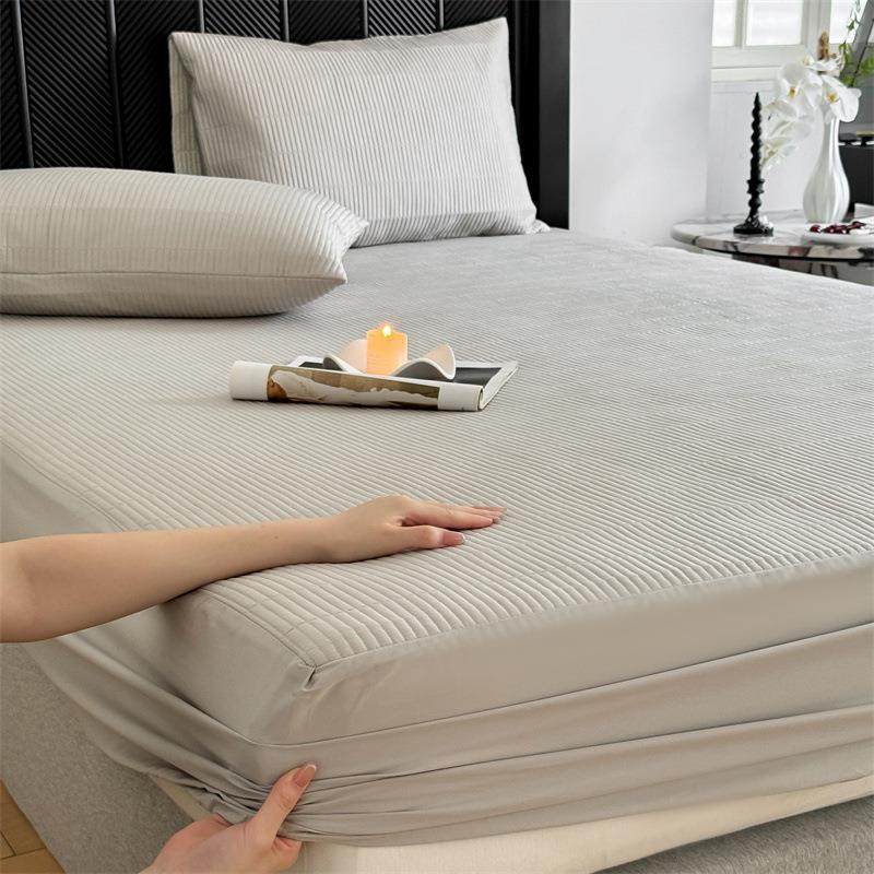 高端60支全棉床笠夹棉绗缝纯棉床垫保护套1.2m1.5米1.8床