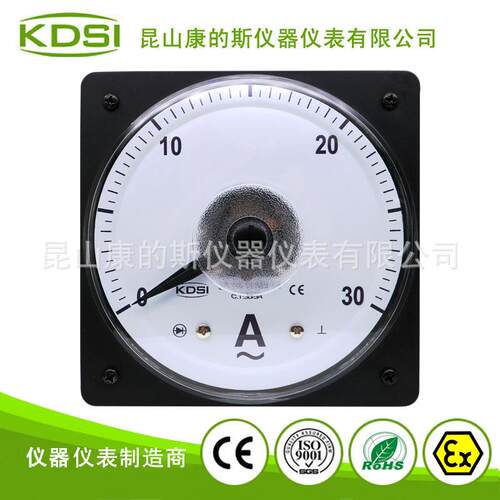 KDSI广角度交流电流表LS-110 AC30/5A指针式船用表 固定式安装