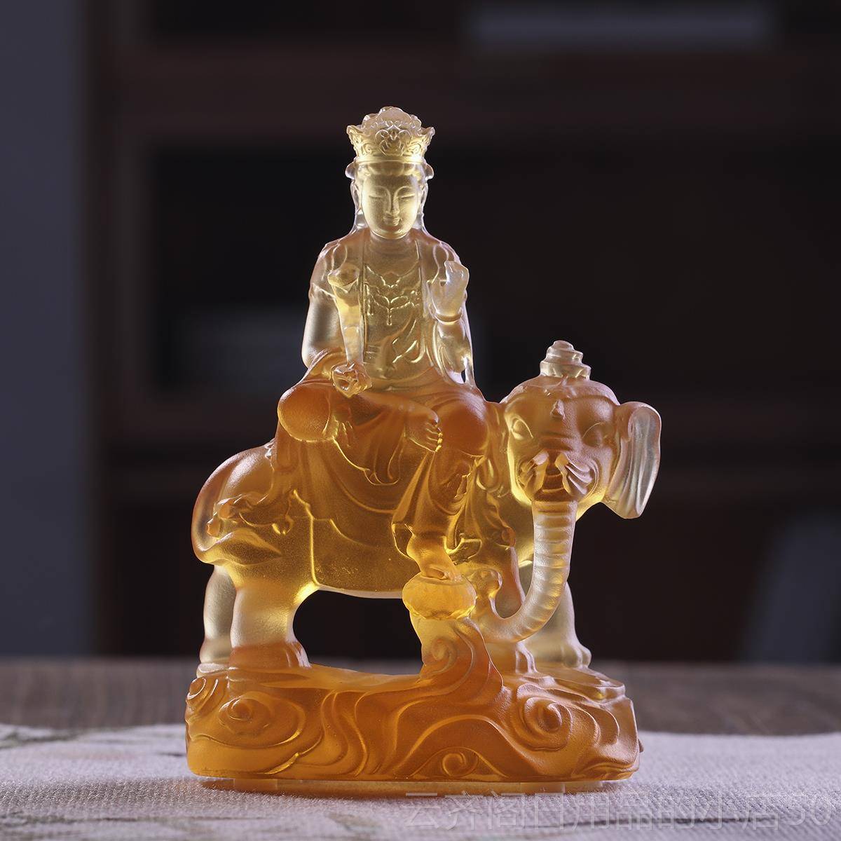 正品琉璃四大用萨普贤文殊观音菩地藏佛供像家中式祠堂奉桌面摆件