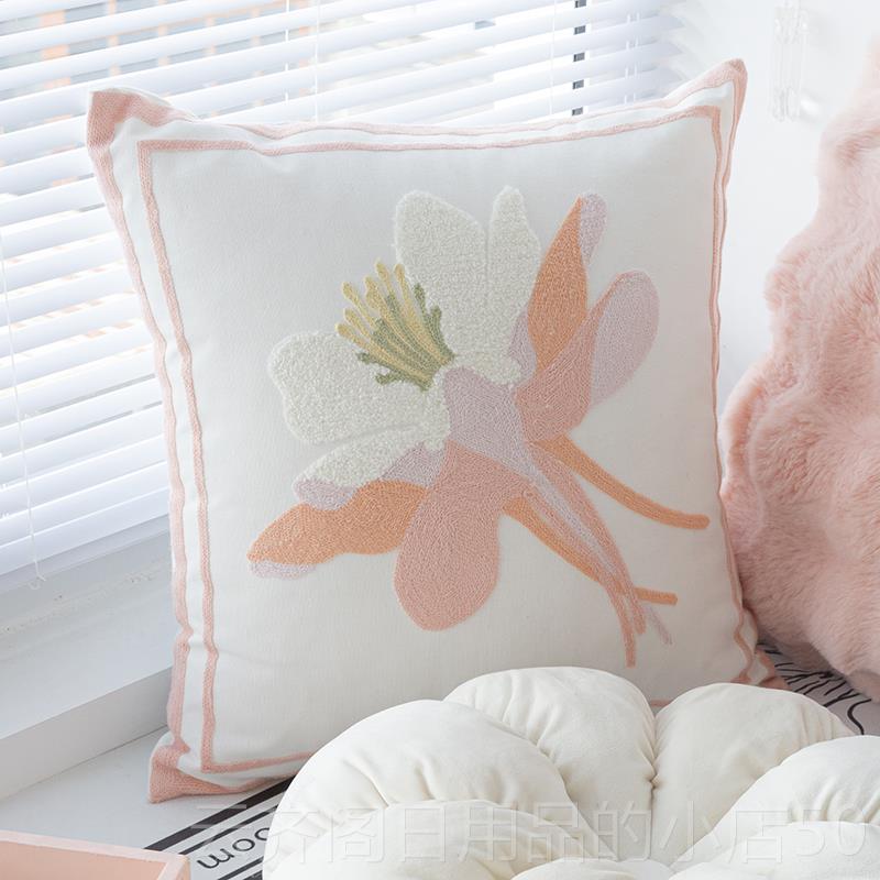 正品溪原设高端绣花网创枕套无芯客厅沙计发枕艺垫