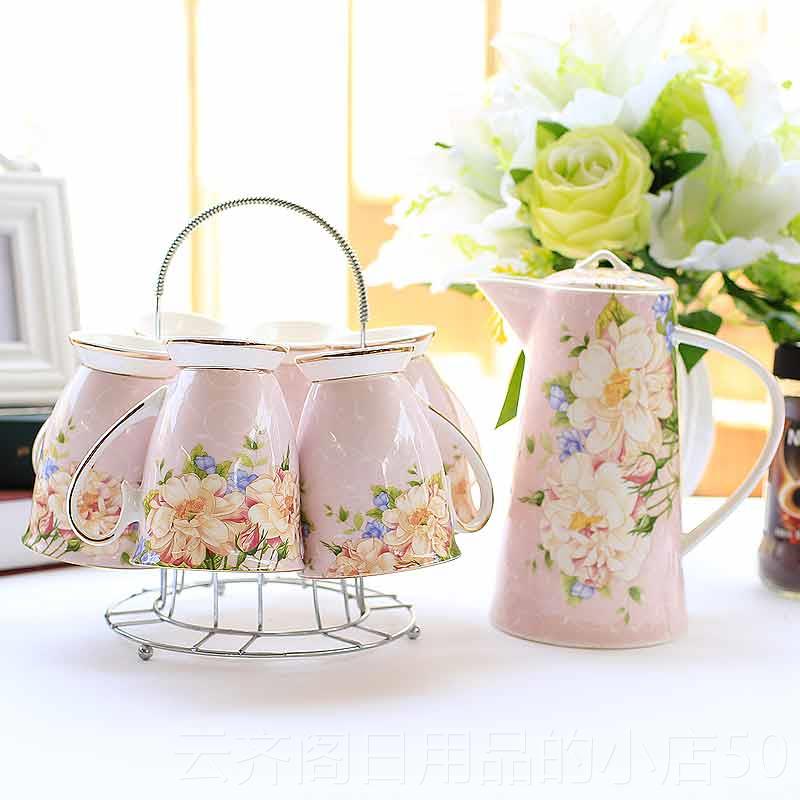 正品陶瓷杯组家用水骨瓷客厅杯耐茶杯水组冷欧洲茶具创意水壶热