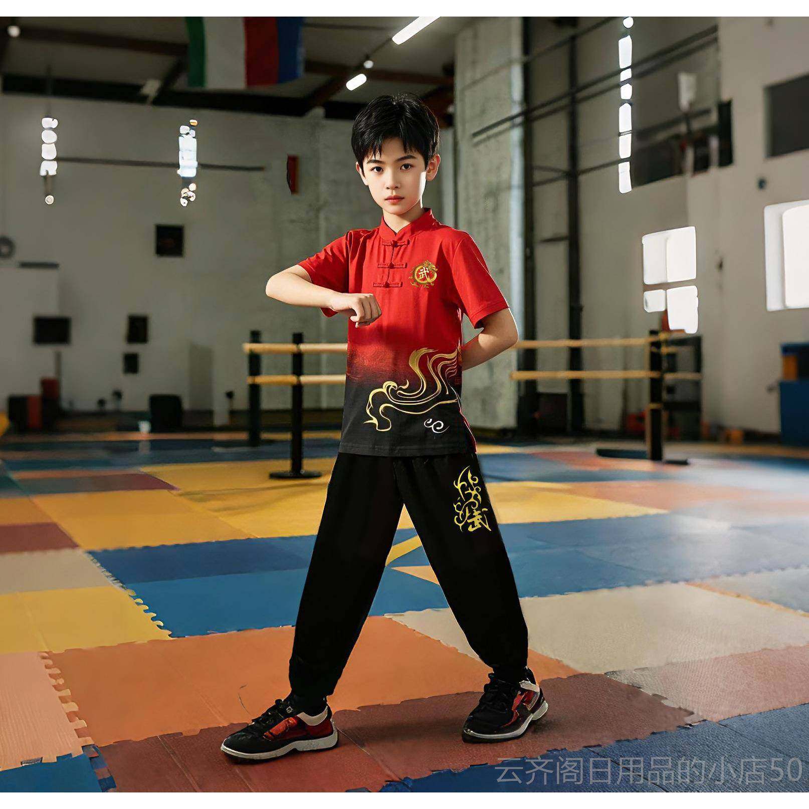 正品儿武术服短袖练功服出散打服抟击训练服功夫比赛童彩服中国风,童装/婴儿装/亲子装,儿童演出服,淘宝优惠券,粉丝福利购,淘宝优惠卷