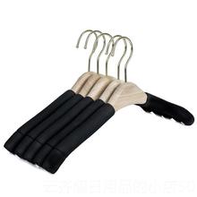 正品加粗无痕香樟木海绵衣架成服装店挂衣家用木防质滑衣架裤架人