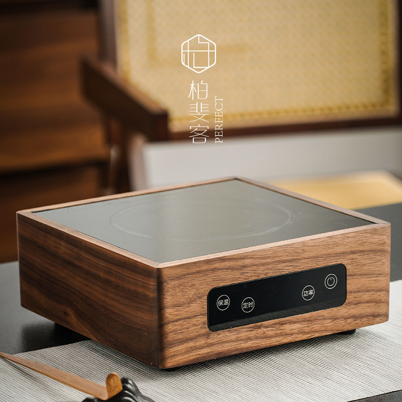 煮茶炉电陶炉家用煮茶新款茶盘高端胡桃木烧水专用中式小型煮茶器