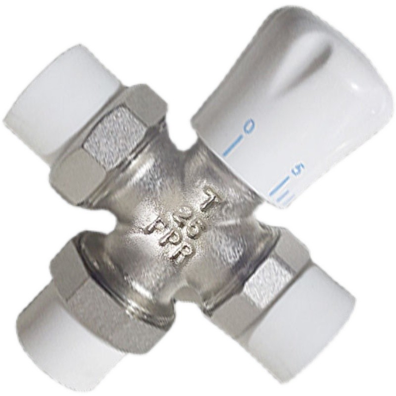 PPR铝塑管卡温控 暖气片内外丝三通直角式温控散热器水管件