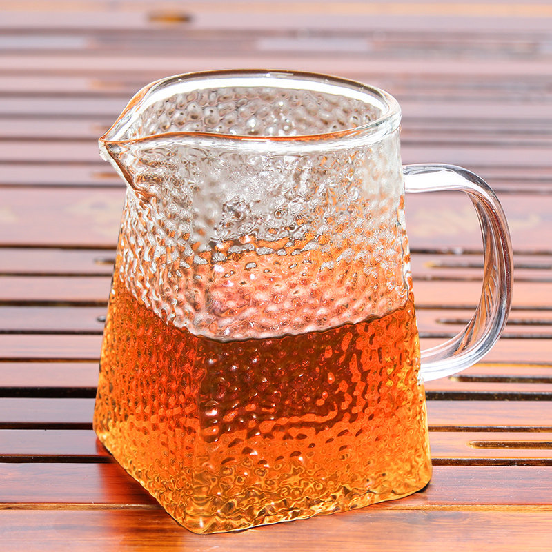 玻璃公道杯 锤纹公杯茶漏套装加厚耐热大号茶海分茶器功夫 茶具