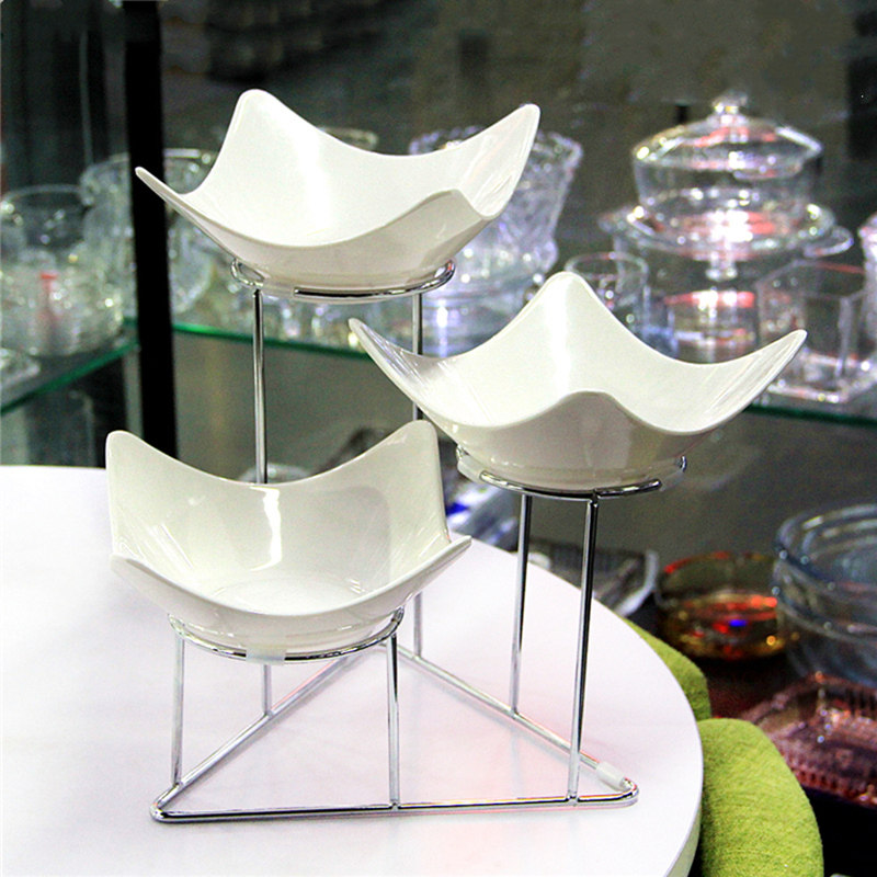 水果盘小吃自助餐台甜品摆台水果展示盘架子创意多层果盘商用托盘