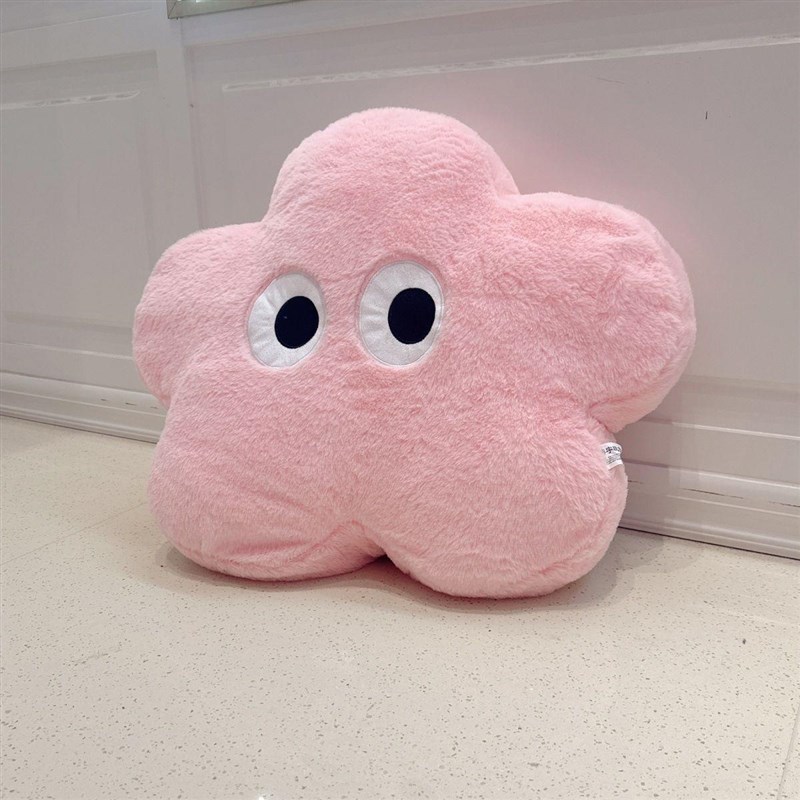 可爱胖粉花朵抱枕女生睡觉抱沙发客厅靠垫卡通毛绒玩偶床头靠枕