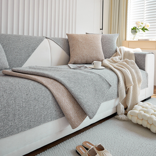 加厚老粗布沙发垫四季通用新款棉麻沙发布高档防滑坐垫子灰色盖布