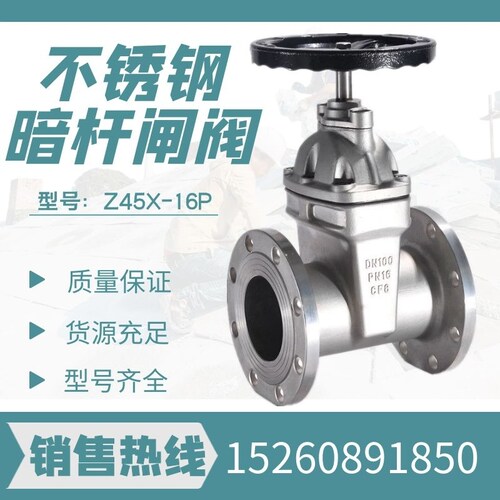 Z45X-16p 软密封暗杆闸阀不锈钢304排给水耐腐蚀法兰闸阀DN50 100