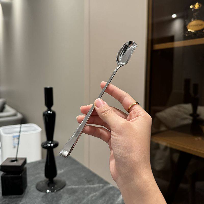 出口优雅个性树叶18/10搅拌勺咖啡勺304不锈钢奶粉勺子长柄调羹