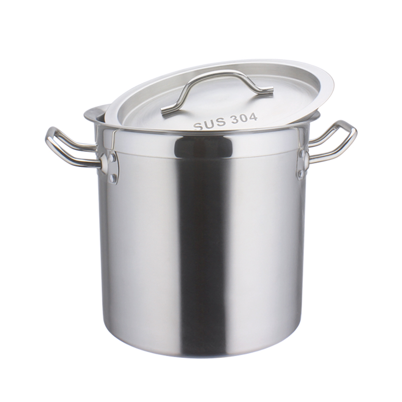 加厚三层复底桶不锈钢带盖商用卤煮锅电磁炉专用可加装出料口门