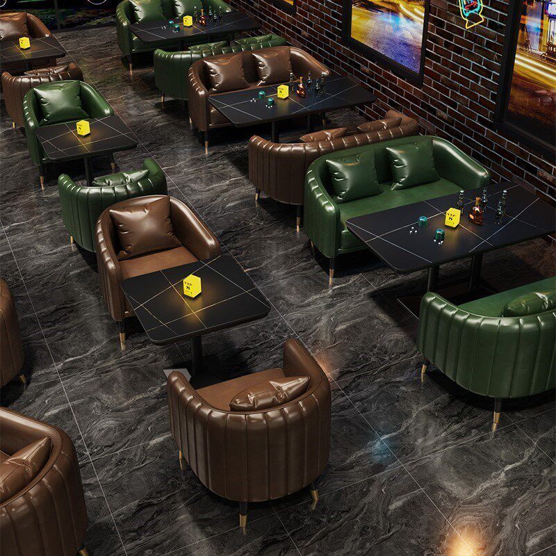 复古风酒吧沙发主题清吧餐吧西餐厅烧烤店卡座咖啡厅桌椅组合商用