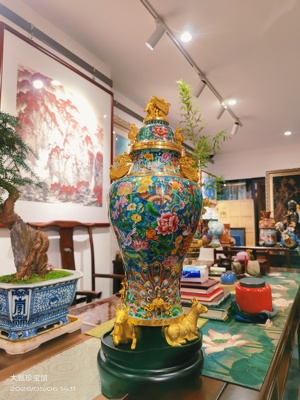 景泰蓝宗师钱美华遗世珍品国礼掐丝珐琅 和平尊 中式家居摆件礼物
