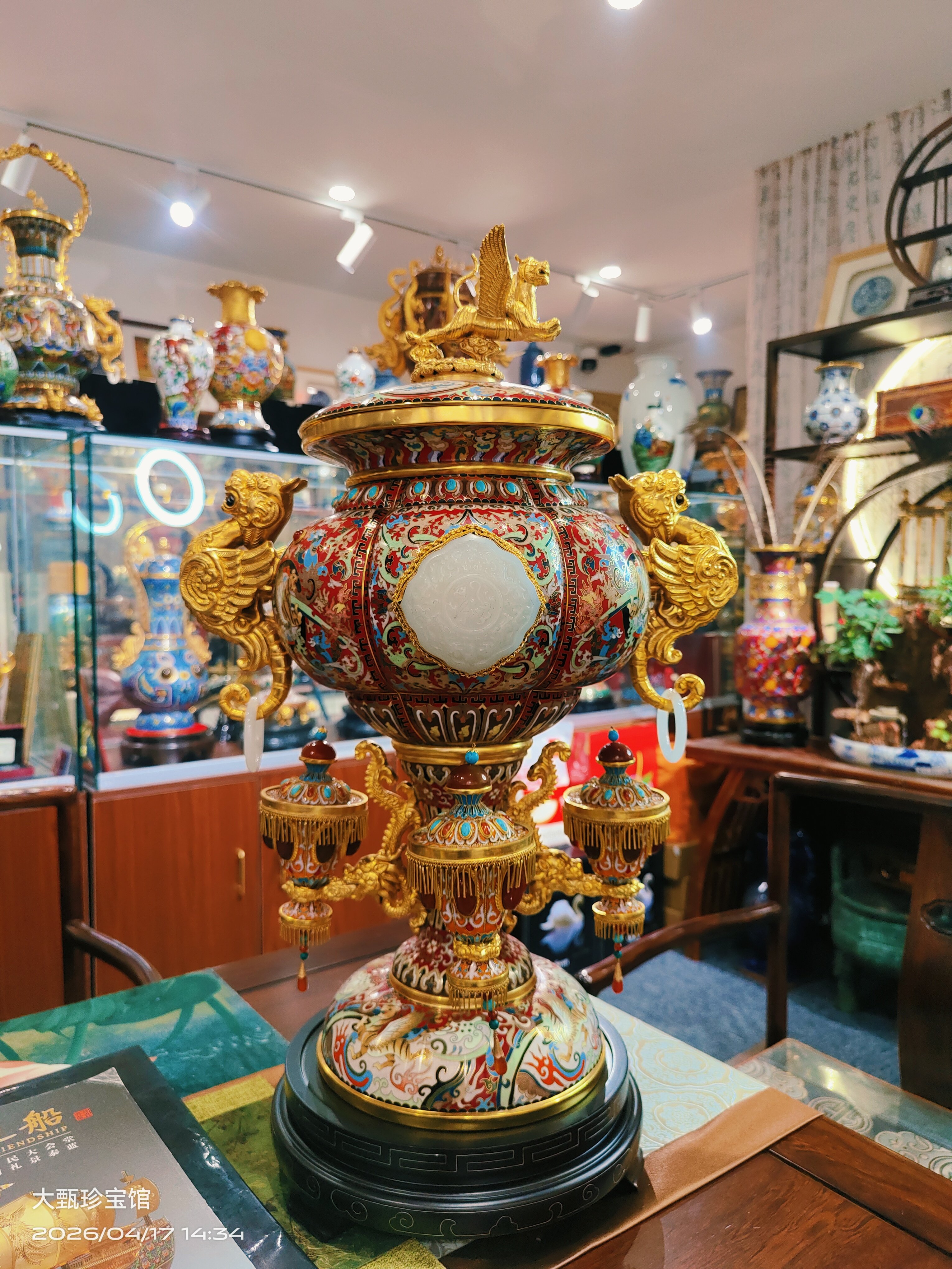 珐琅泰斗张同禄遗世珍品国礼景泰蓝龙腾虎跃十大传世国宝六绝摆件