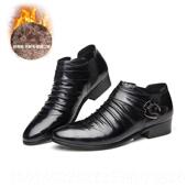 头头层牛皮男士 二棉新保款 真皮尖正商务装 时尚 暖加绒 正品 皮鞋 冬季