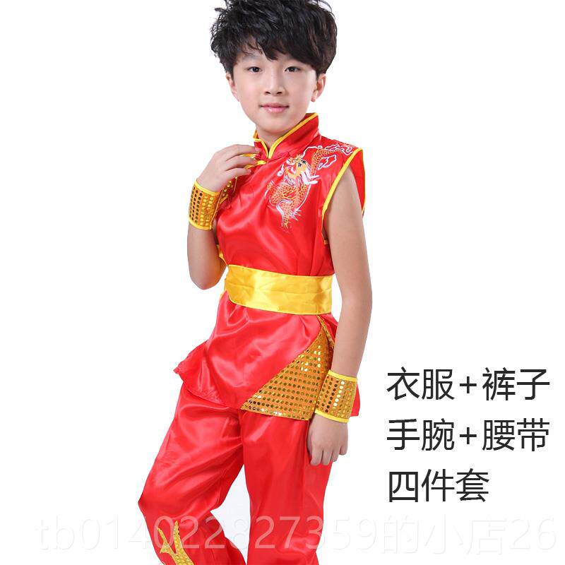 正品节儿武术表演幼童儿园舞龙舞狮打服鼓 六一中国风 众人划桨开