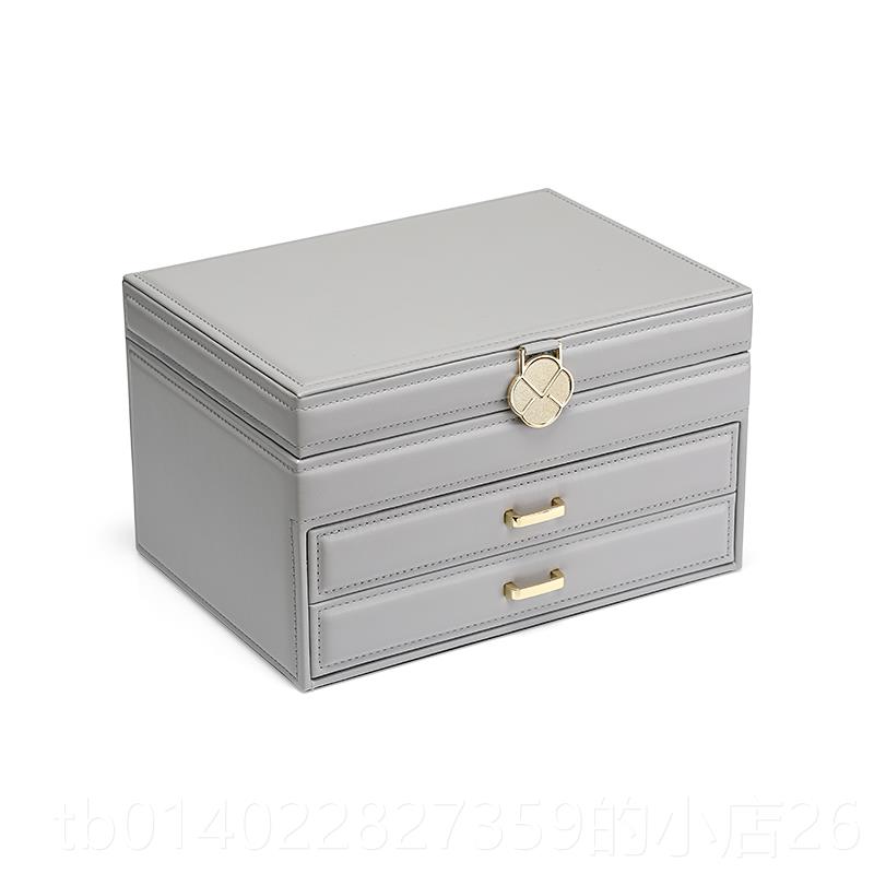 正品高档轻首饰盒收钉纳抽屉式容皮质奢高级精致戒指耳环项链珠宝