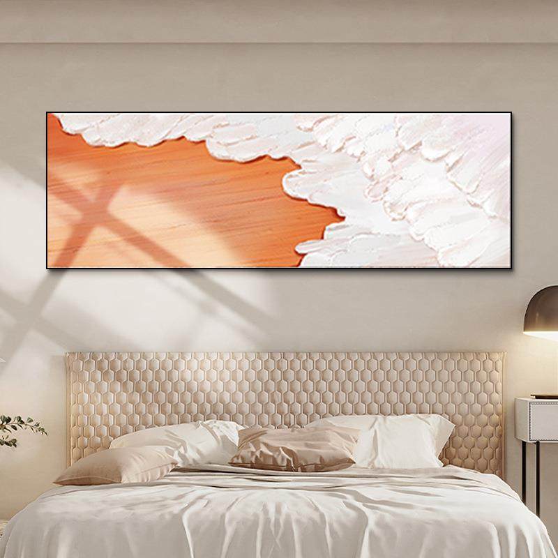 卧室床头肌理画装饰画现代简约橙色主卧挂画横版厚砂岩抽象壁画,电子元器件市场,其它元器件,淘宝优惠券,粉丝福利购,淘宝优惠卷