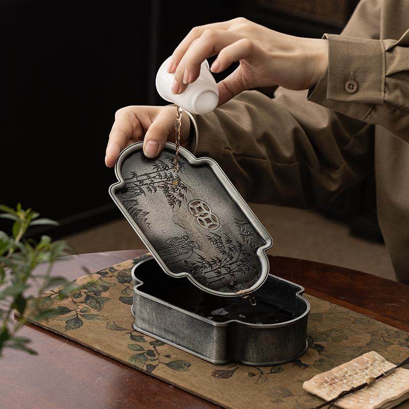 复古合金壶承做旧干泡盘泡茶盘壶垫茶杯承垫茶道蓄水盘小号洗壶垫,电子元器件市场,其它元器件,淘宝优惠券,粉丝福利购,淘宝优惠卷