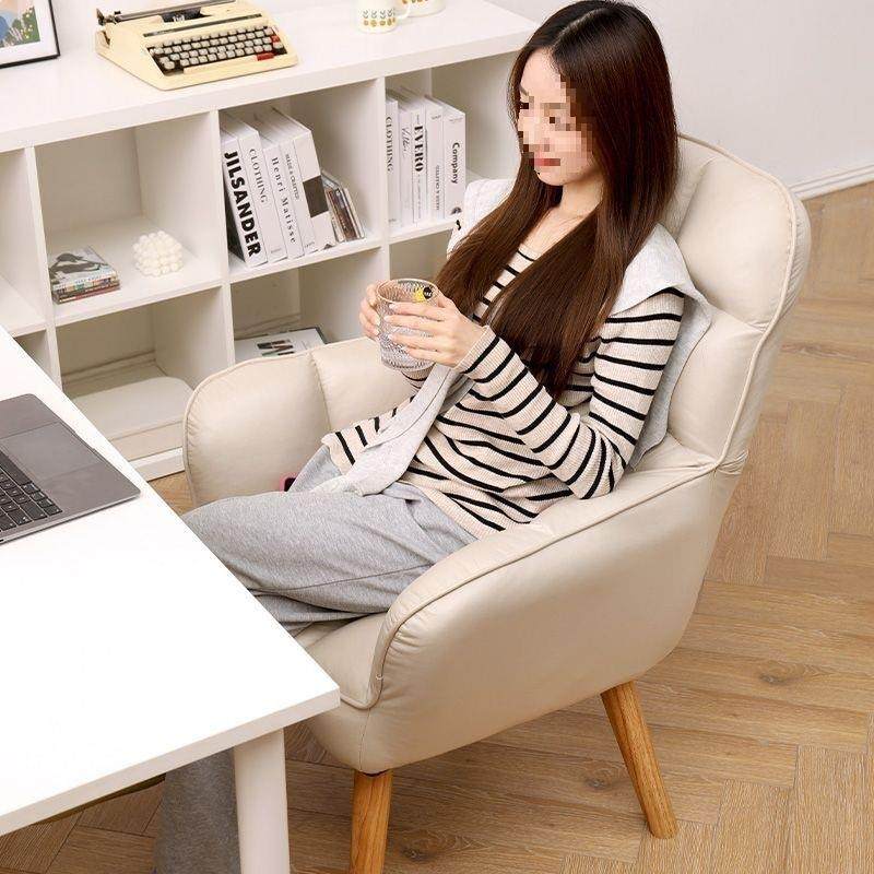 电脑家用舒适化妆宿舍书房久坐舒服单人沙发椅懒人实木电脑办公椅