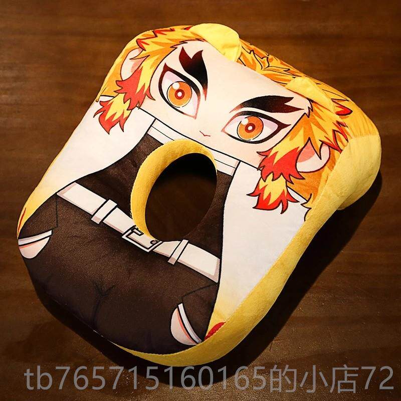 高档动漫周边鬼灭之祢豆刃子炭治逸毛绒郎玩具午睡枕抱枕坐垫善公