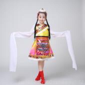 高档六一新款 藏蹈舞出服儿童演成人藏族水袖 藏服蒙古民族族表演服