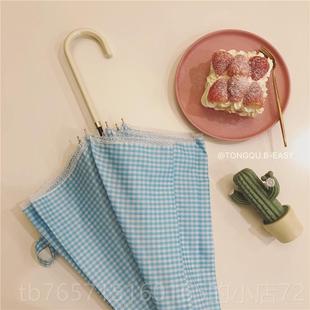 高档限量日系美子蕾丝边女长柄伞晴雨两用学生雨伞格女士甜阿波神