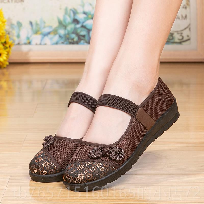 高档老北京女布鞋奶奶四季底平防滑软底中老年人单鞋妈妈老太鞋太