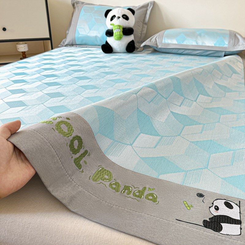 夏季冰丝凉席床笠款三件套可机洗夏天2025新款凉感空调软席子a类