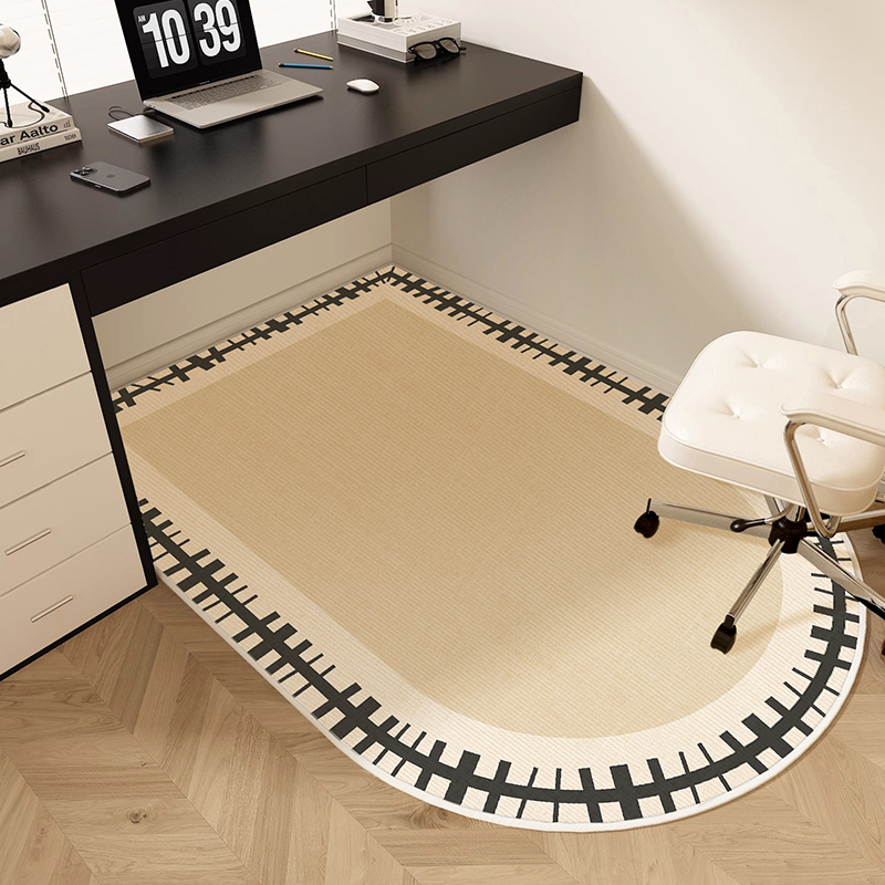 高级感电脑椅子地垫书房学习桌转椅垫子法式防滑卧室梳妆台地毯