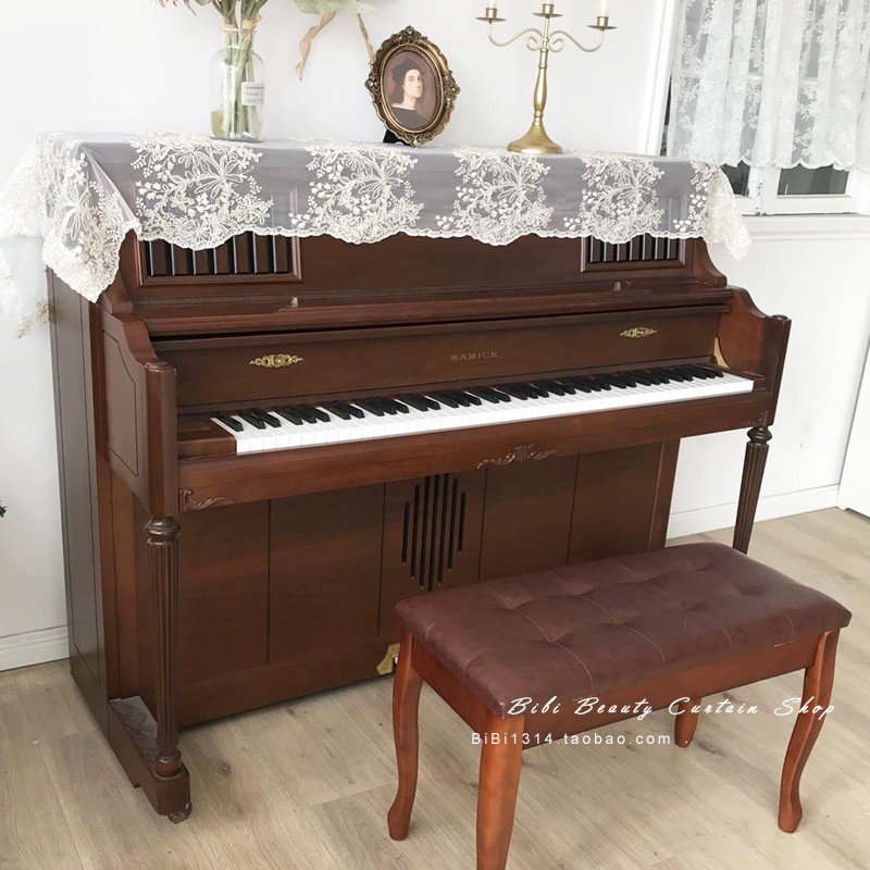 马小萌法式重工金线欧式绣花防尘钢琴盖巾盖布通用成品钢琴罩