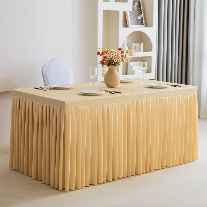 纯色会议室台布办公长方形桌布商务展会长条桌罩签到台桌裙定制