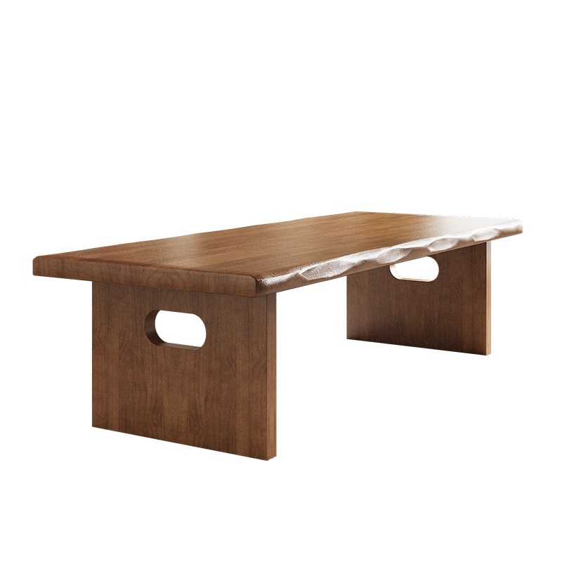 侘寂实木大板茶桌家用茶台泡茶桌椅原木一桌五椅现代简约客厅