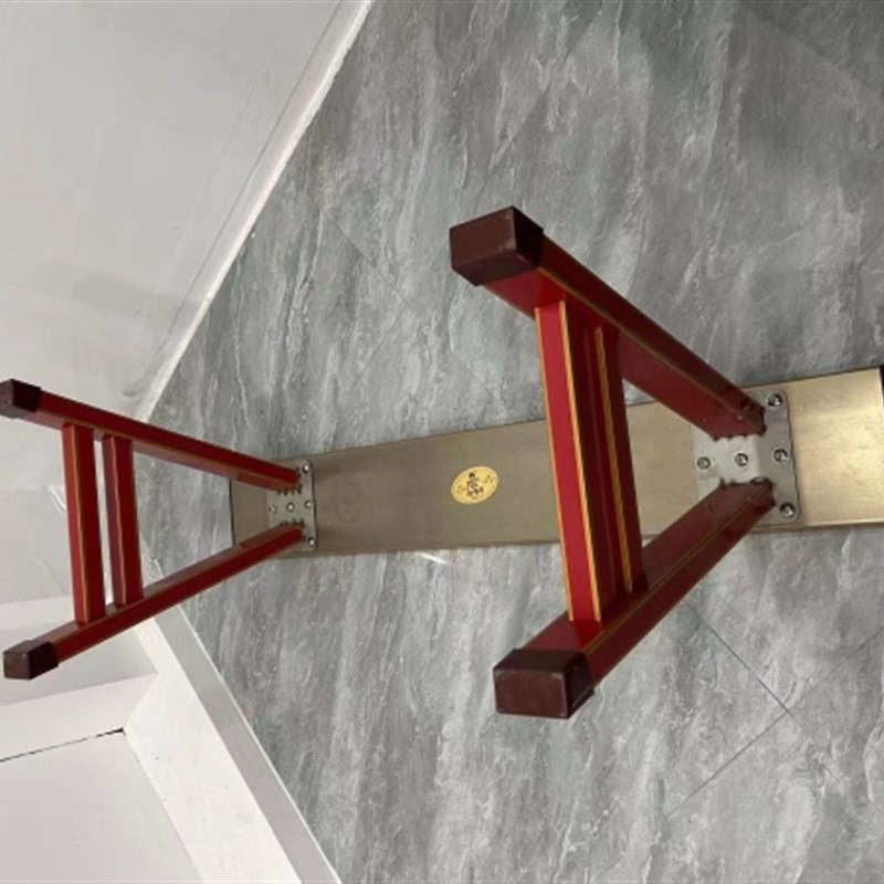 红色吃饭桌长条凳过年乔迁婚嫁不锈钢八仙桌喜庆长条形加厚