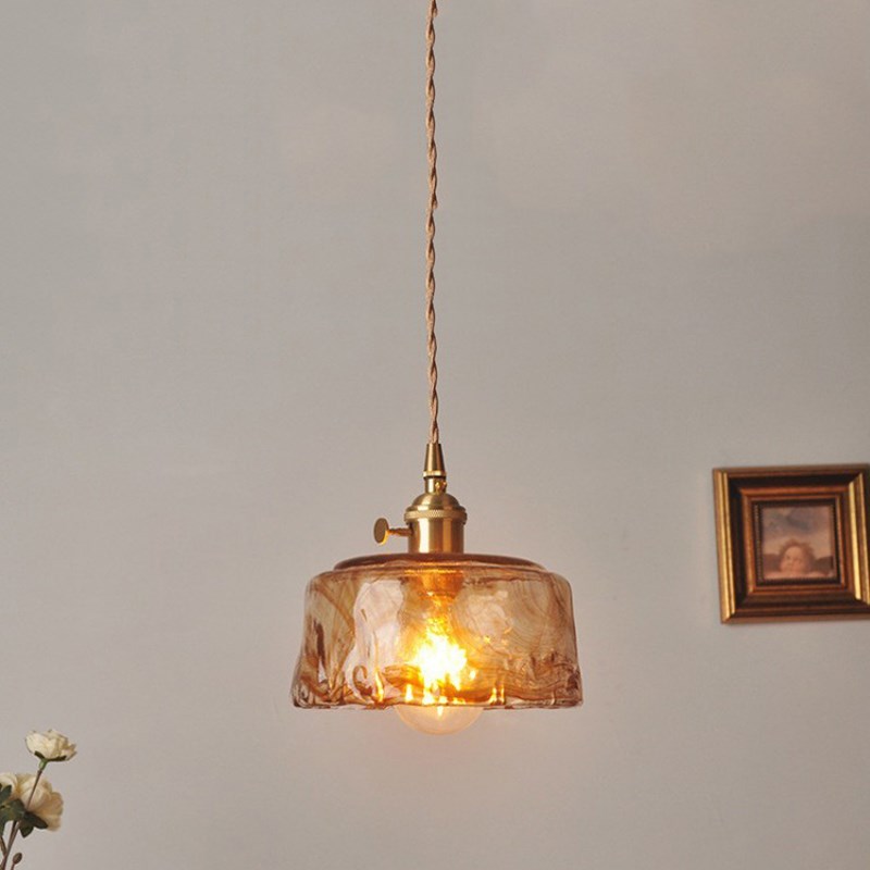 怀旧复古卧室床头灯民宿三头餐厅吧台玄关过道创意衣帽间玻璃吊灯