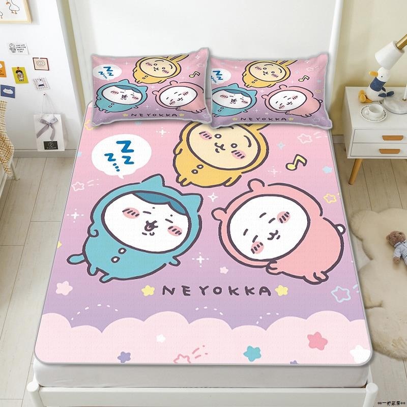 吉伊卡哇chiikawa凉席儿童卡通夏季可水洗冰丝席单双人空调软席。