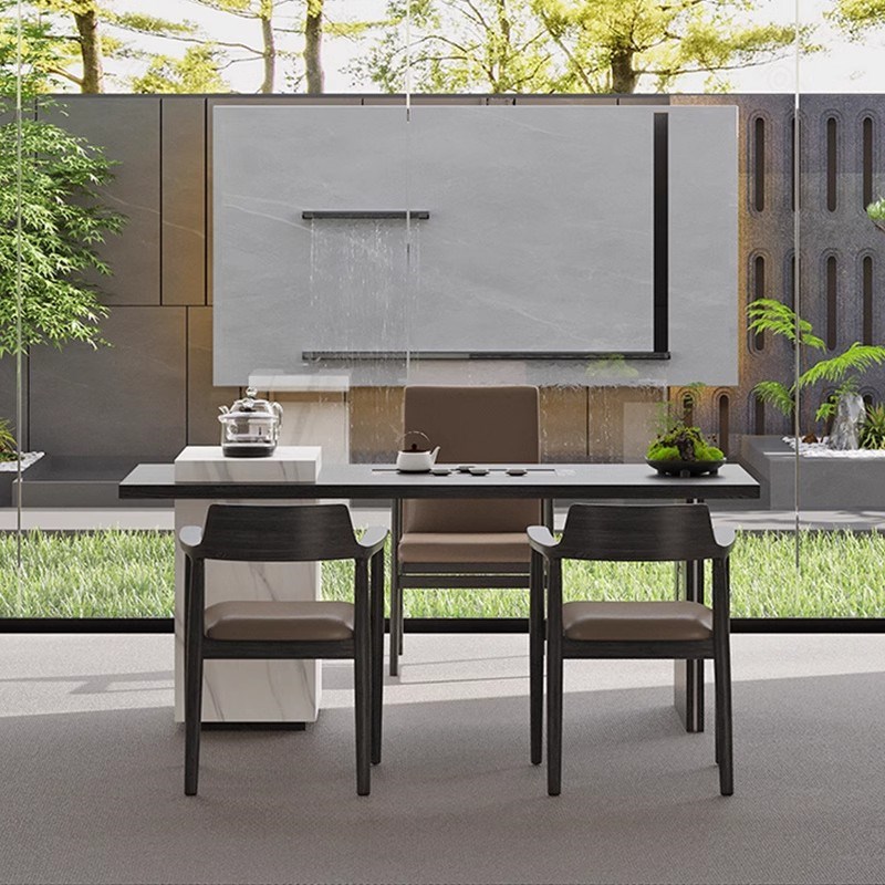 20新款中古风实木阳台茶桌椅办公室家用客厅洽谈接待泡茶台