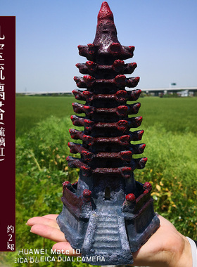 室内外小桥塔假山配件草屋鱼池水族箱鱼缸造布景田园石桥拱桥摆件