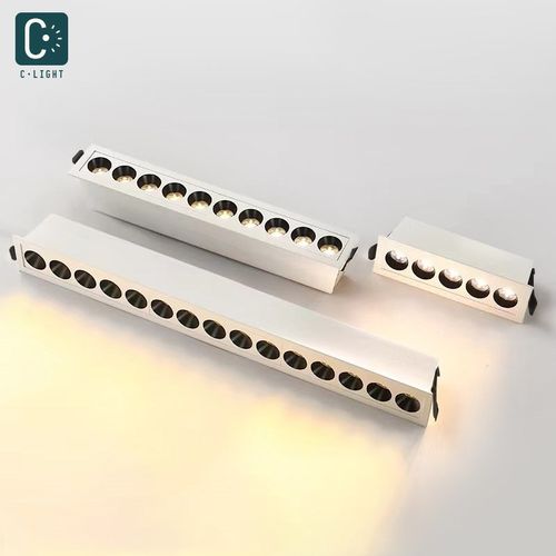 新特丽格栅灯嵌入式防眩射灯led长条客厅天花吊顶无主灯五10头内