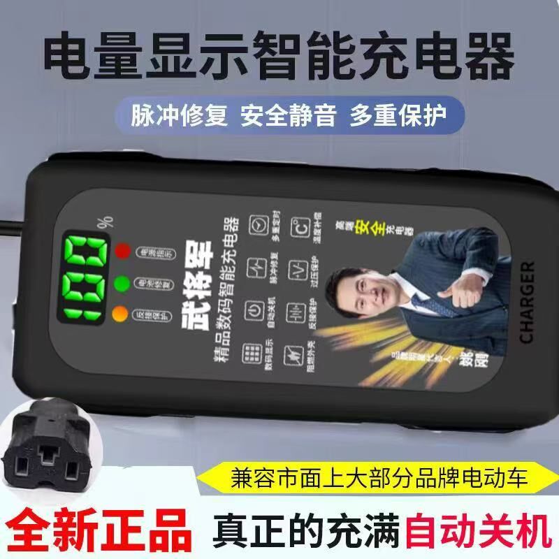 数显自动断电电动车电瓶车充电器48V60V72V20AH两轮三轮电车通用