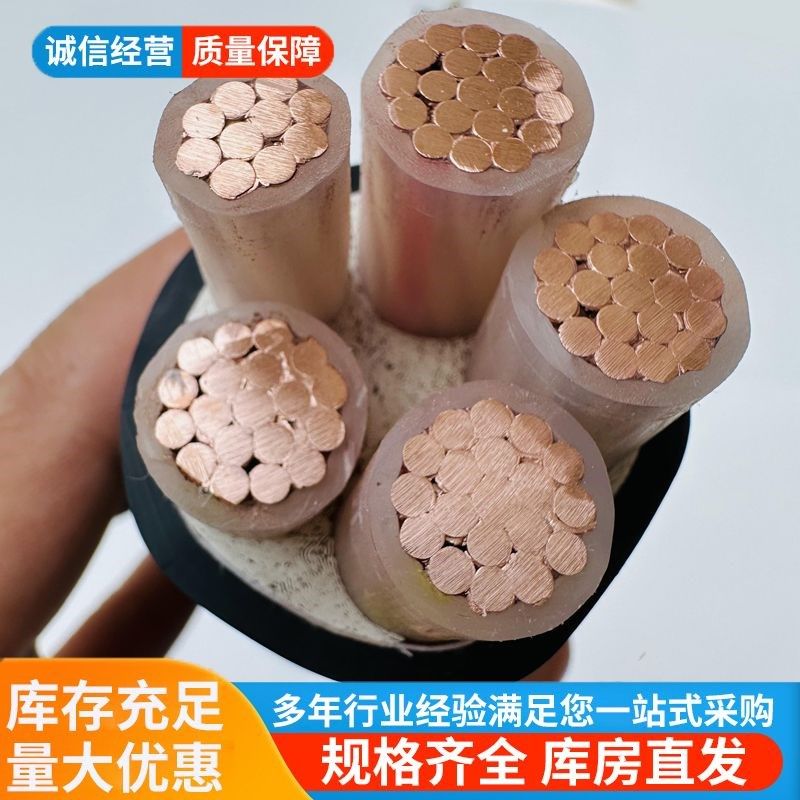 YJV电缆线国标铜芯2.5 4 6 10平方2/3/4/5芯充电桩三相四电线护套